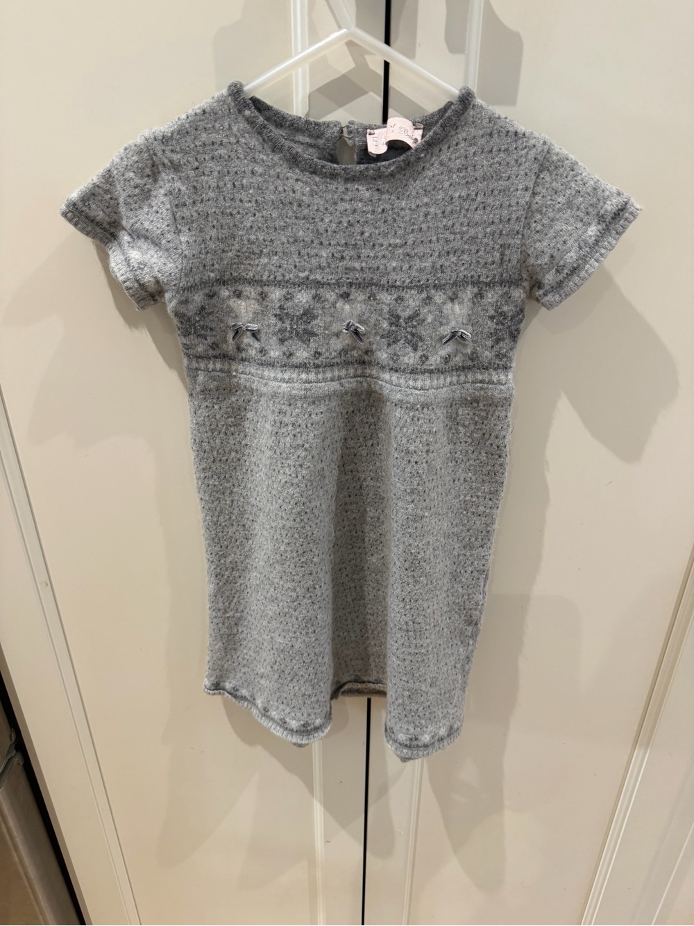Elsy baby knit 3-4t Girls' Knit Short-Sleeve Grey Dress